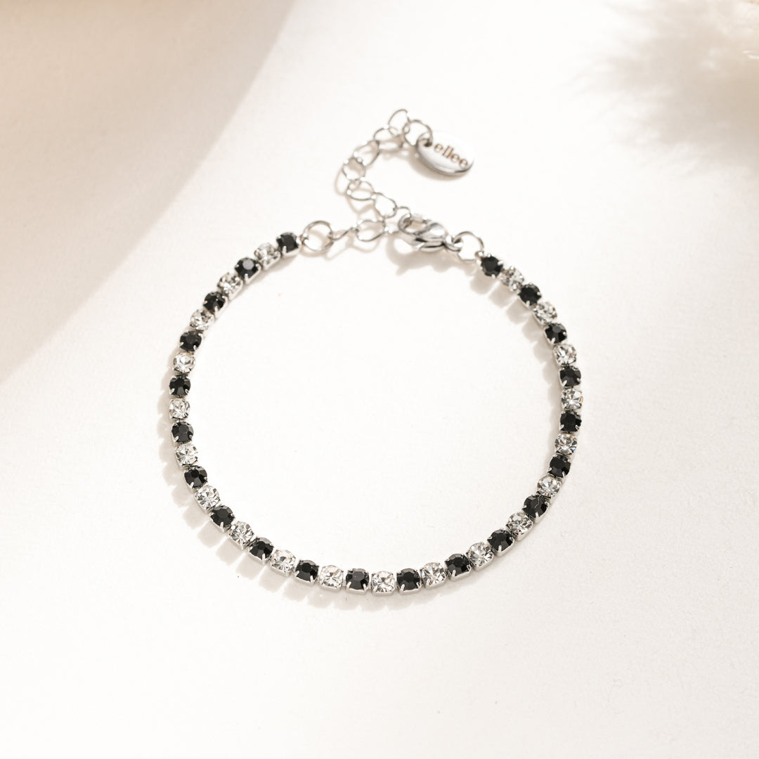 Bracciale Tennis Black and White