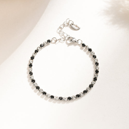 Bracciale Tennis Black and White