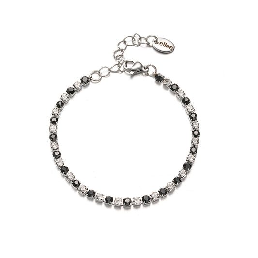Bracciale Tennis Black and White